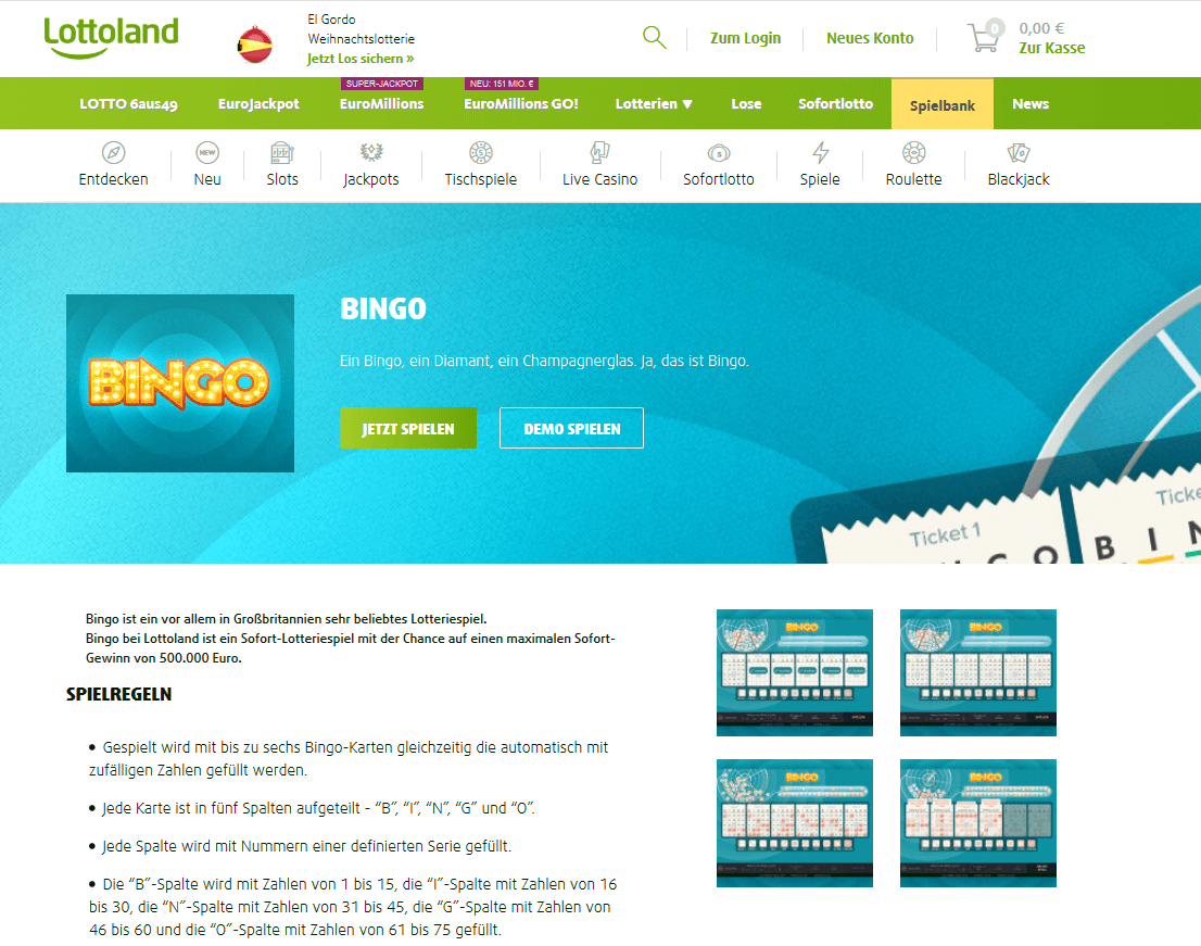 Bingo Online bei Lottoland