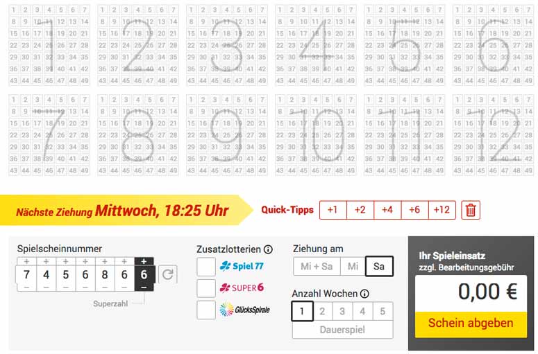 Lotto.de Spielschein